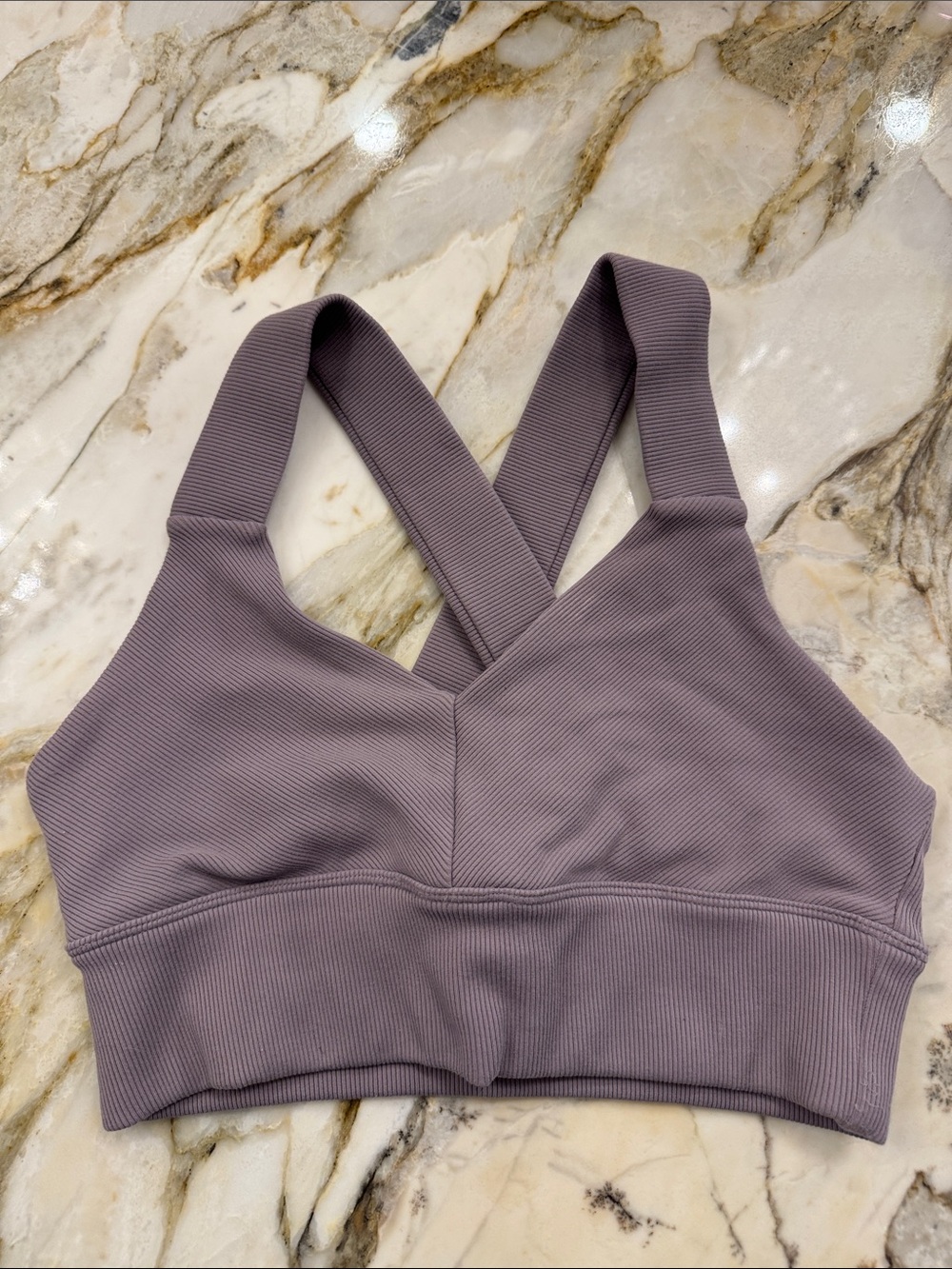 Alo Yoga dusty lavender/mauve bra crop top sz S